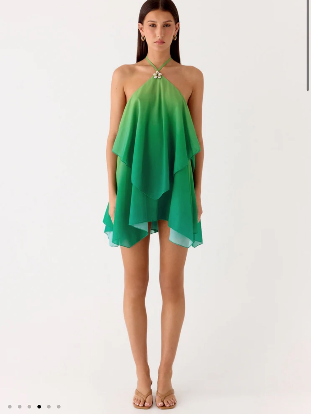 Peppermayo Green Ombre Halter Mini Dress